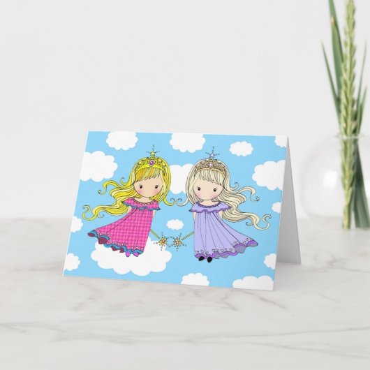 Twin Sisters Carte d'anniversaire Fairy Princess (Devant)