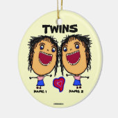 Twin Sisters Cartoon Keramisch Ornament (Links)