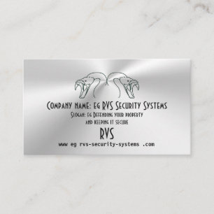 Twin Snake Head Logo, Fangs Bared - Security Busi Visitekaartje