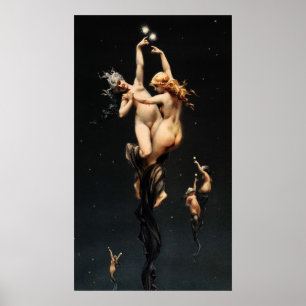 Twin Stars (1851-1896) van Luis Falero. Poster