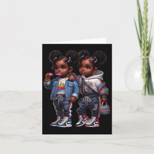 Twin Stars Shining Black Girl Power Kaart