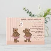 Twin Stars Uitnodiging (Staand voorkant)