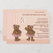 Twin Stars Uitnodiging (Voorkant / Achterkant)