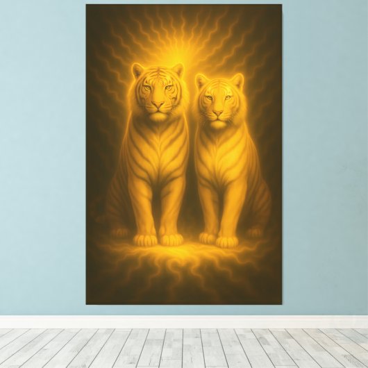 Twin Sunlit Guardians | ManJiangHong Fine Art Canvas Afdruk (Insitu (Houten vloer))