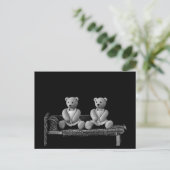 Twin Teddy Bears Briefkaart (Staand voorkant)