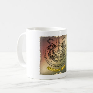 Twin Tigers Sak Yant Mug Esprit sans peur