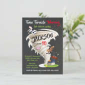 Twin Tornado Birthday Party Invitation Kaart (Staand voorkant)