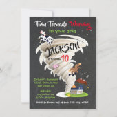 Twin Tornado Birthday Party Invitation Kaart (Voorkant)