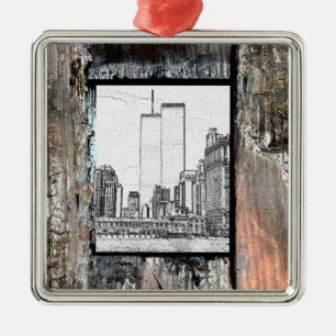 Twin Towers Metalen Ornament