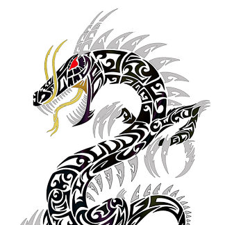 Twin Tribal Dragon Schaats Board T-shirt