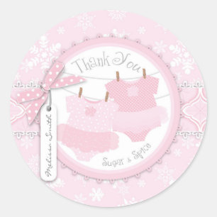 Twin Tutu Polka Dot Jumpers & Winter Sneeuwvlok Ronde Sticker