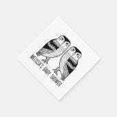 Twin Uilen Schattige Eenvoudig Chique CUSTOM Servet (Hoek)