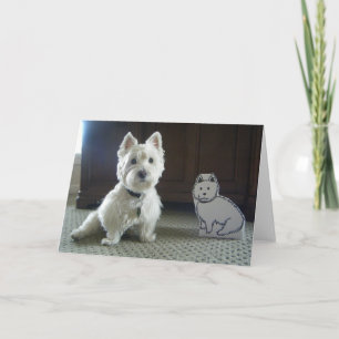 Twin Westies Foto Wenskaart Kaart