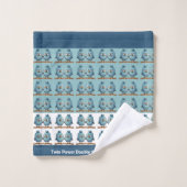 Twin Whimsical Birds Blue Double difficulté (Gant de toilette)