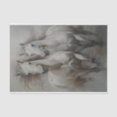 Twin White Wild Horse Decoupage Tissue Papier (Voorkant)