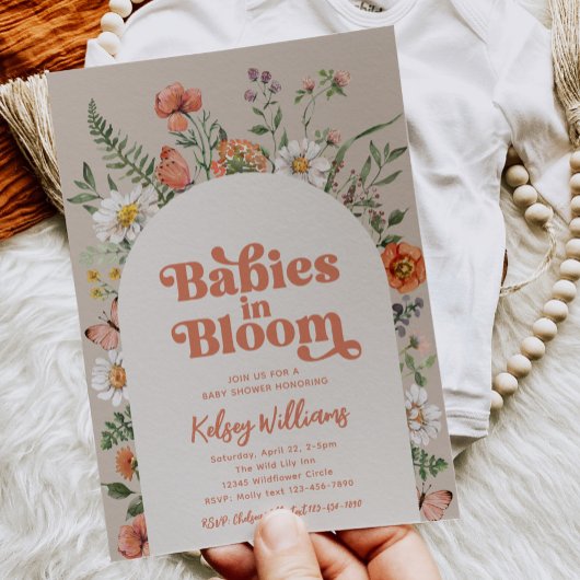 Twin Wildflower Baby Shower Uitnodigingen