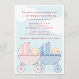 Twindenergie en vrolijk Baby shower Kaart