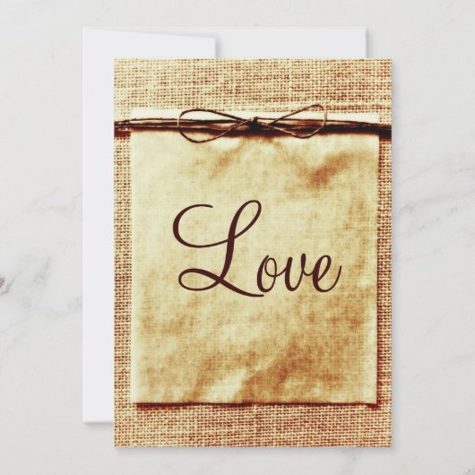 Twine de Burlap russe en Faire-part de mariage (Dos)