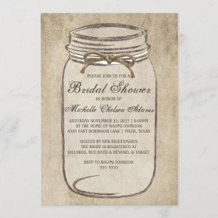  Twine Mason Jar Bridal Shower Kaart
