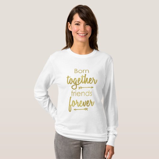 Twinins moederschaps-T-Shirt Gold Foil T-shirt (Voorkant volledig)
