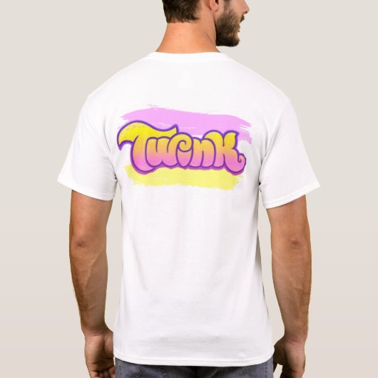 Twink Pride Mannen Basic T-Shirt (Achterkant)