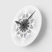 Twinking White Snowflake Ronde Klok (Hoek)