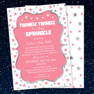 Twinkle Baby Sprinkle meisje douche uitnodigingen