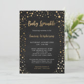 Twinkle Chalkboard Gold Star Baby Sprinkle Kaart (Staand voorkant)