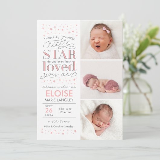 Twinkle Faire-part de naissance With Love (Debout devant)