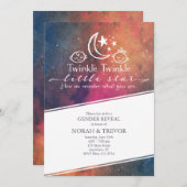 Twinkle Galaxy Geslacht Onthulling Uitnodiging (Voorkant / Achterkant)
