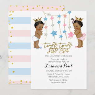 Twinkle Girl of Boy Geslacht Onthulling uitnodigin Kaart