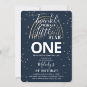 Twinkle Gold Star & Rainbow 1e verjaardag Kaart (Voorkant)