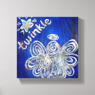 Twinkle Guardian Angel Art Wrapped Canvas Painting Afdruk