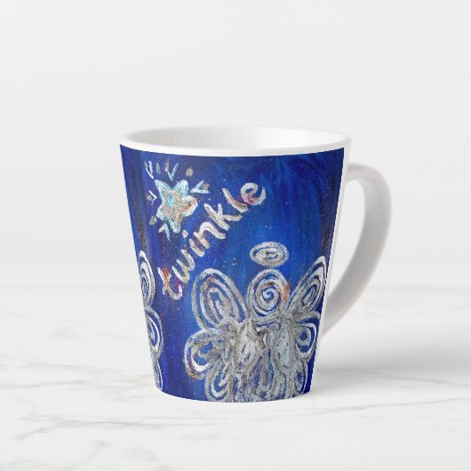 Twinkle Guardian Angel Custom Latte Mug Cup (Angle droit)