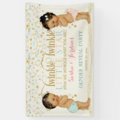 Twinkle kleine ster Baby Geslacht onthullen etnisc Spandoek (Verticaal)
