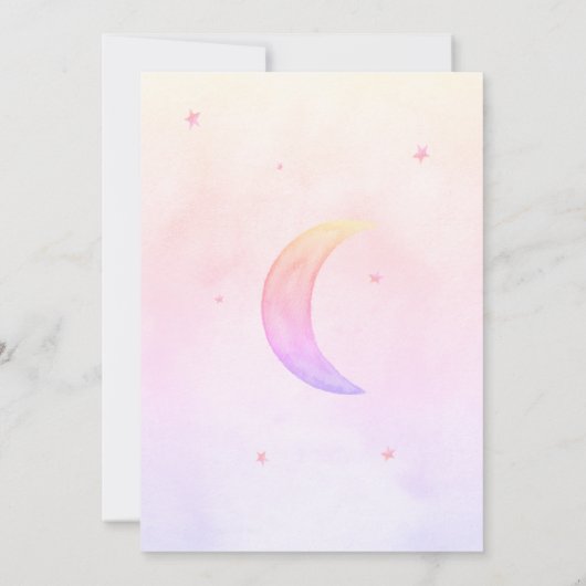 Twinkle kleine ster baby meisje babyshower kaart (Achterkant)