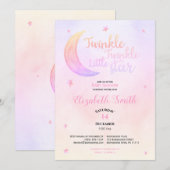 Twinkle kleine ster baby meisje babyshower kaart (Voorkant / Achterkant)