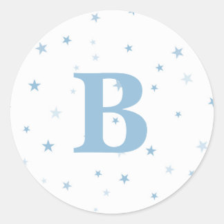 Twinkle kleine ster blauw baby jongen ronde sticker