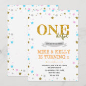 Twinkle kleine ster feestpartij kaart (Voorkant / Achterkant)