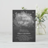 Twinkle kleine ster | Houtskool Grijs en Zilver Kaart (Staand voorkant)