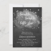 Twinkle kleine ster | Houtskool Grijs en Zilver Kaart (Voorkant)