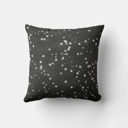 Twinkle kleine ster | Houtskool Grijs en Zilver Kussen (Achterkant)