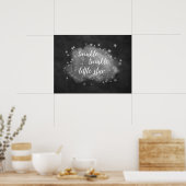 Twinkle kleine ster | Houtskool Grijs en Zilver Poster (Keuken)