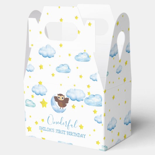Twinkle kleine ster met vriendelijke bruine uil bedankdoosjes (Geopend)