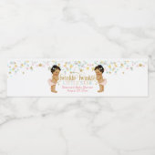 Twinkle kleine ster tweeling meisjes waterfles etiket (Enkel label)