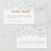 Twinkle kleine sterren tweeling luier Raffle blauw Informatiekaartje (Voorkant / Achterkant)