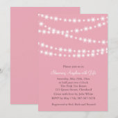 Twinkle Licht Bridal Shower Invitation (roze) Kaart (Voorkant / Achterkant)