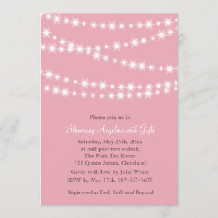 Twinkle Licht Bridal Shower Invitation (roze) Kaart