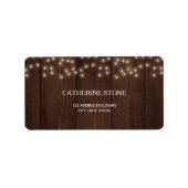 Twinkle licht rustige herfst-schuur bruiloft etiket (Voorkant)