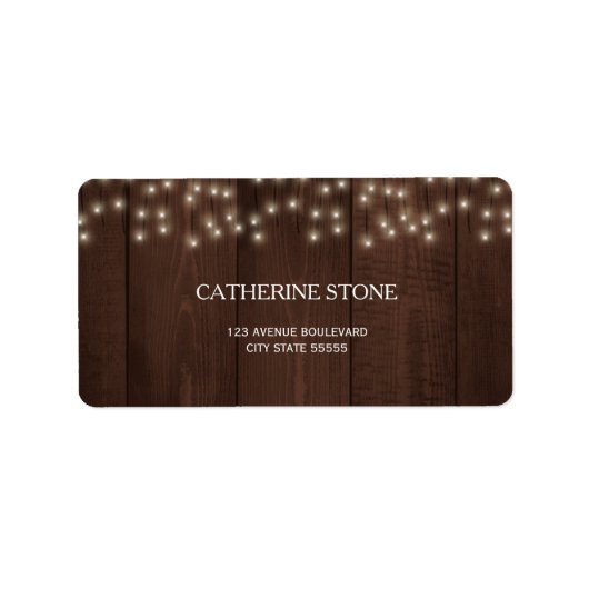 Twinkle licht rustige herfst-schuur bruiloft etiket (Voorkant)